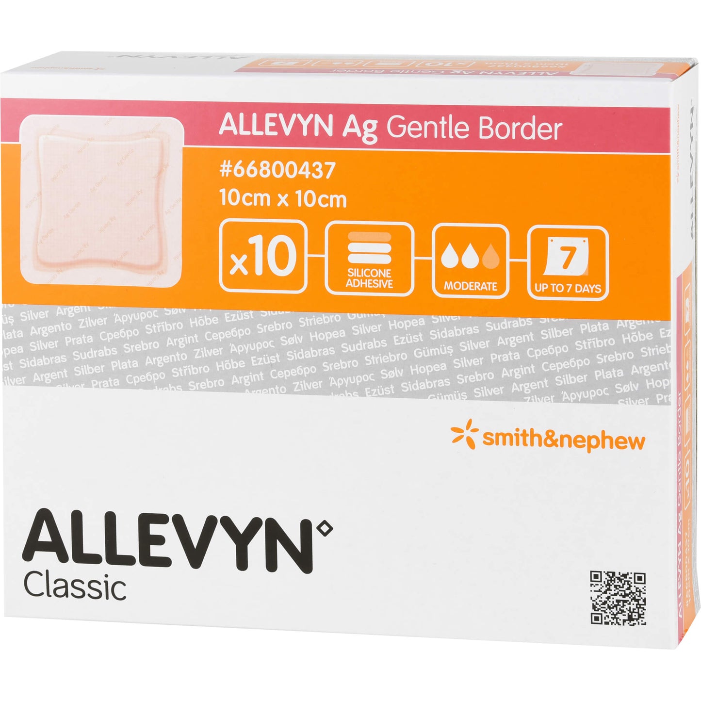 ALLEVYN Ag Gentle Border 10x10 cm Wundverband 10 St