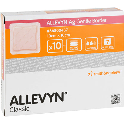 ALLEVYN Ag Gentle Border 10x10 cm Wundverband 10 St
