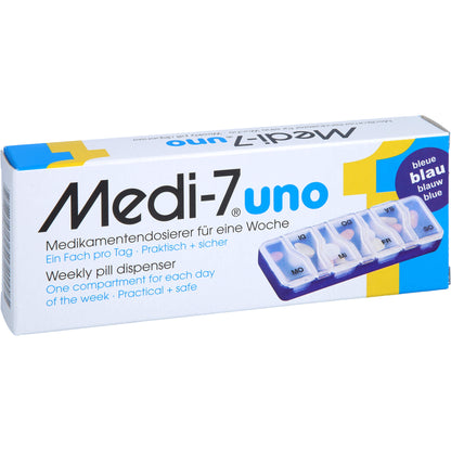 MEDI 7 uno Medikamentendosierer für 7 Tage blau 1 St