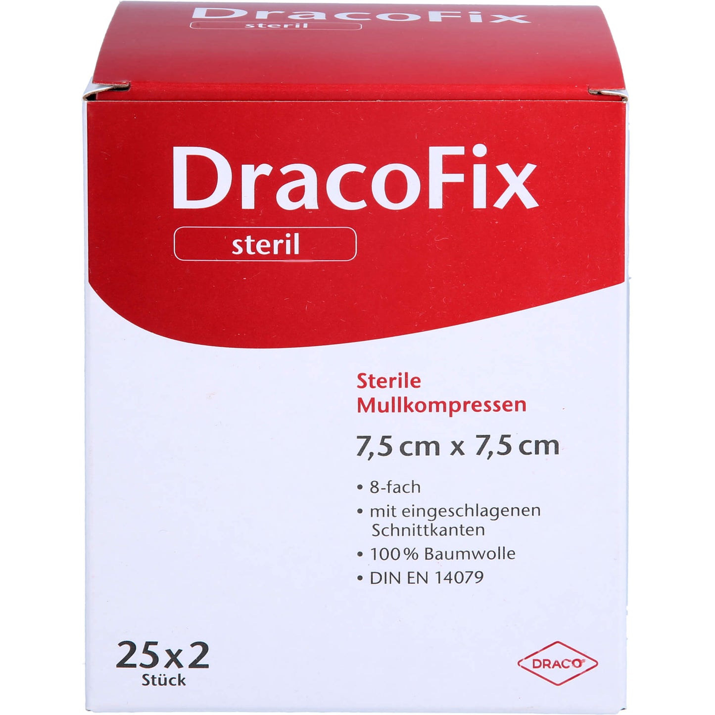 DRACOFIX PEEL Kompressen 7,5x7,5 cm steril 8fach 25X2 St