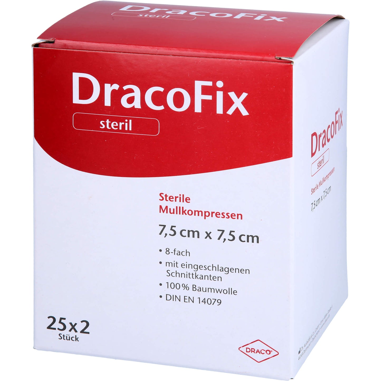DRACOFIX PEEL Kompressen 7,5x7,5 cm steril 8fach 25X2 St