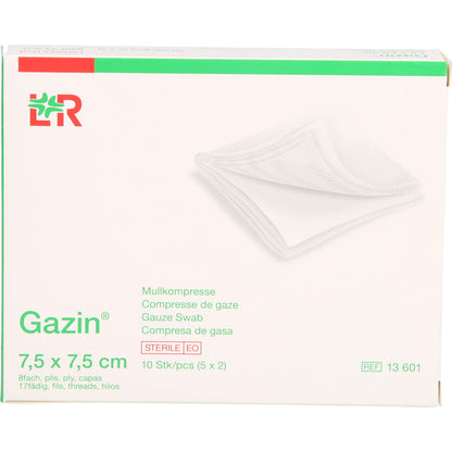 GAZIN Mullkomp.7,5x7,5 cm steril 8fach 5X2 St