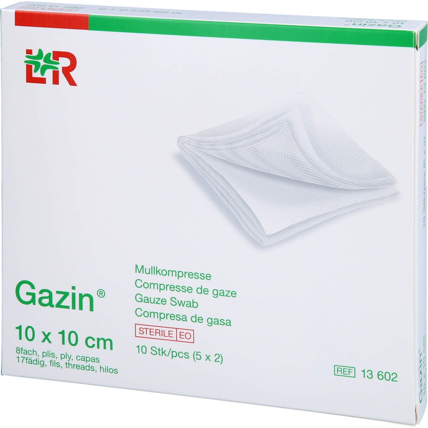 GAZIN Mullkomp.10x10 cm steril 8fach 5X2 St