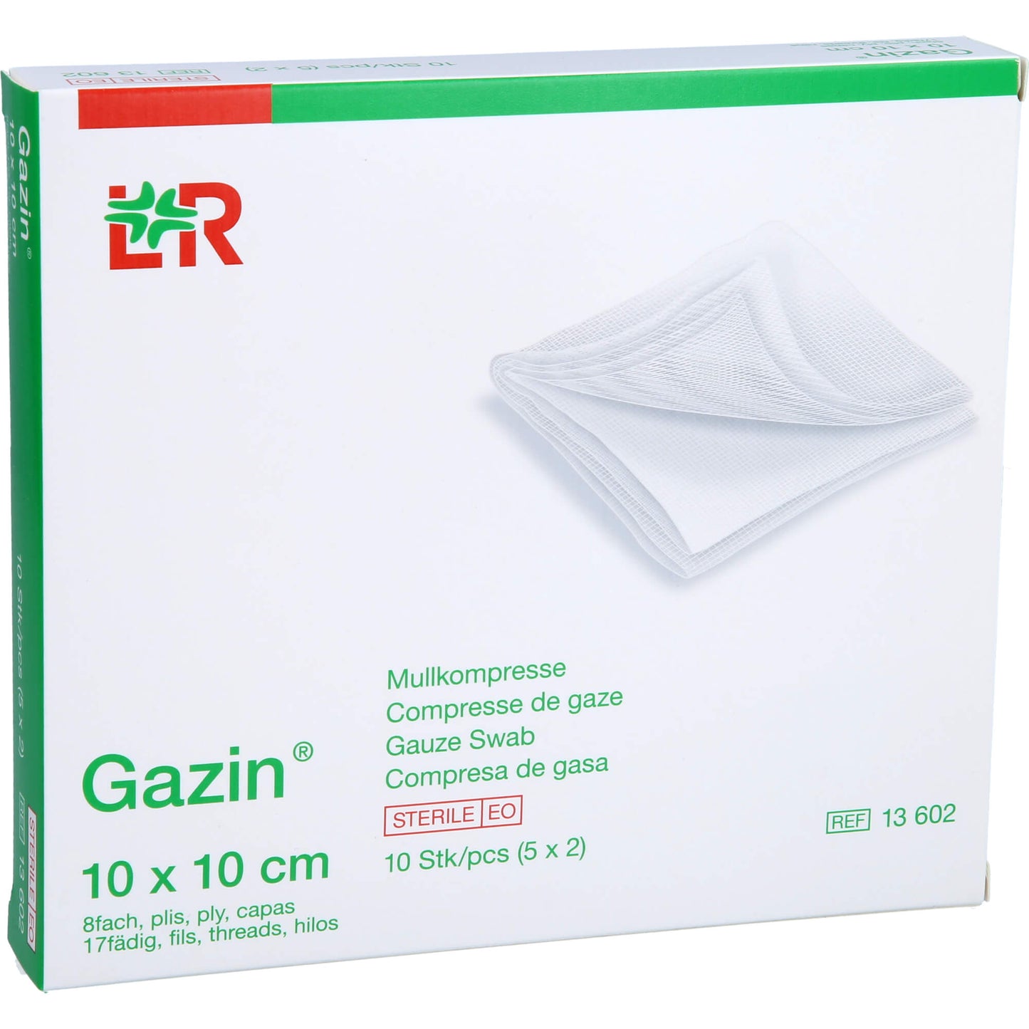 GAZIN Mullkomp.10x10 cm steril 8fach 5X2 St