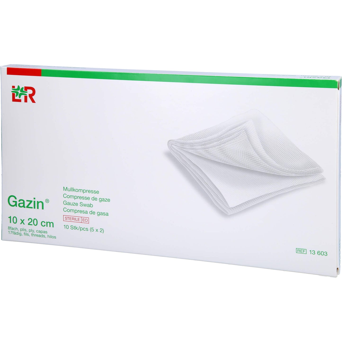 GAZIN Mullkomp.10x20 cm steril 8fach 5X2 St