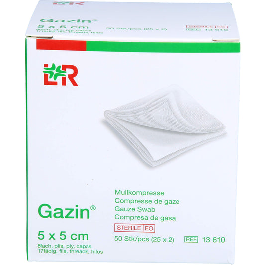 GAZIN Mullkomp.5x5 cm steril 8fach 25X2 St