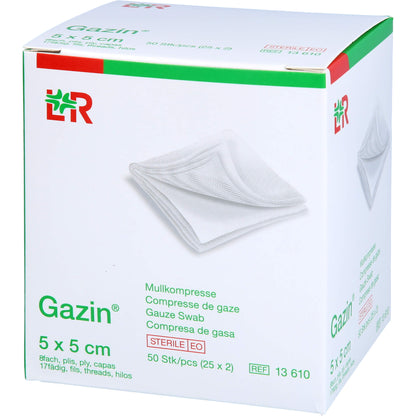 GAZIN Mullkomp.5x5 cm steril 8fach 25X2 St