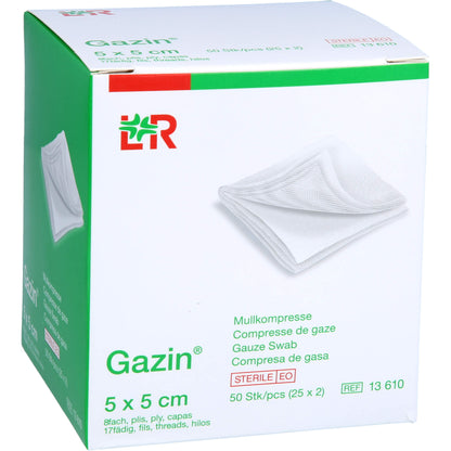 GAZIN Mullkomp.5x5 cm steril 8fach 25X2 St