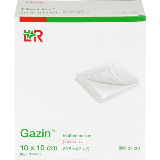 GAZIN Mullkomp.10x10 cm steril 8fach 25X2 St