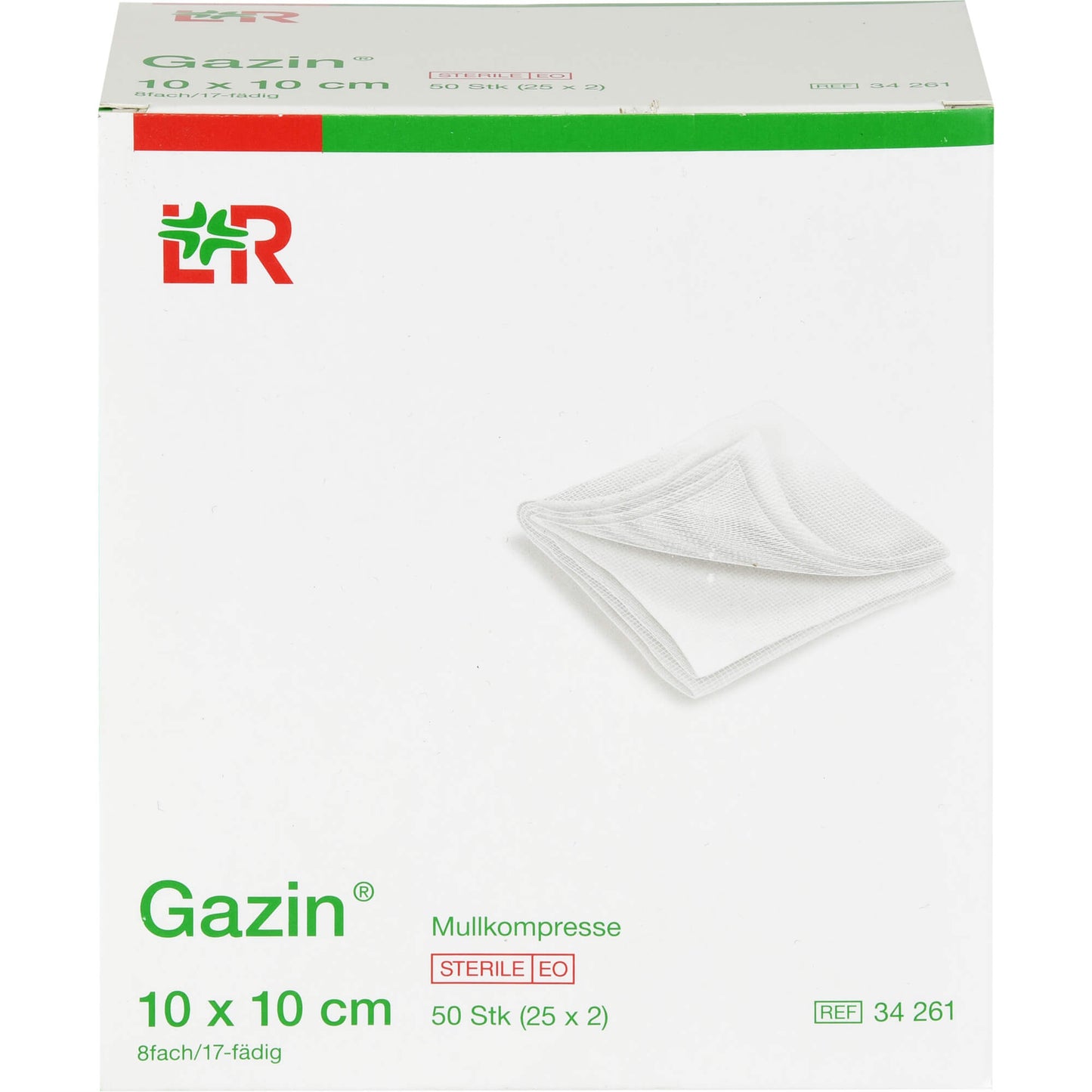 GAZIN Mullkomp.10x10 cm steril 8fach 25X2 St