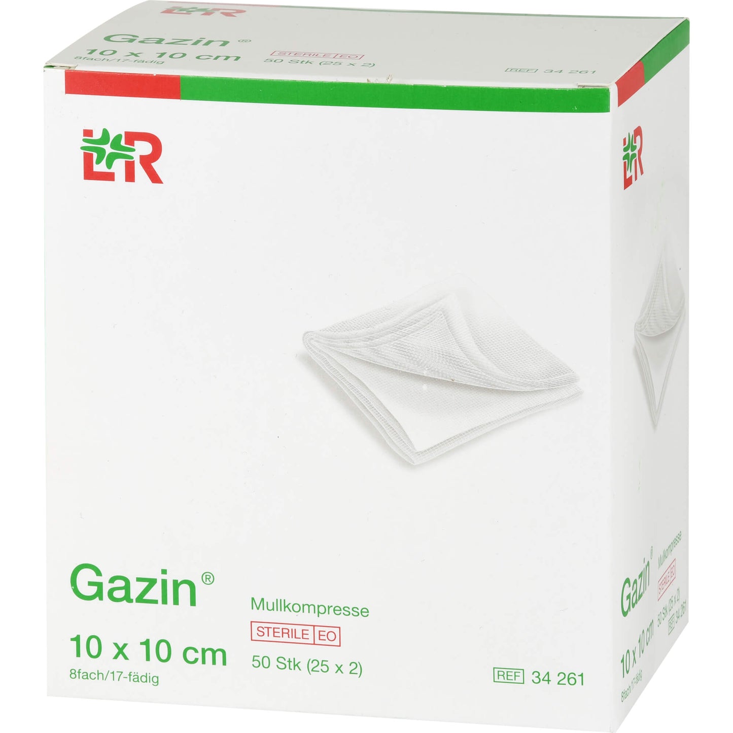 GAZIN Mullkomp.10x10 cm steril 8fach 25X2 St