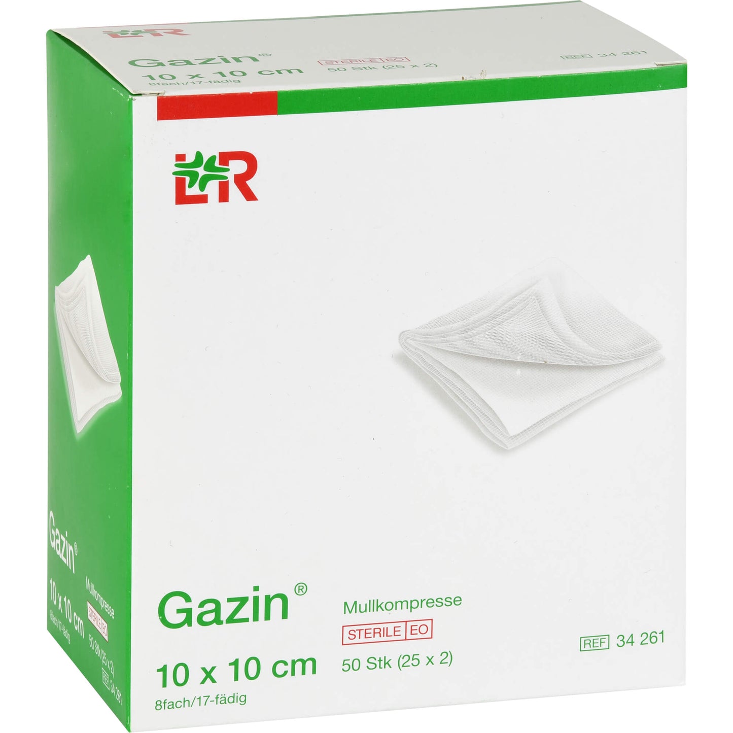 GAZIN Mullkomp.10x10 cm steril 8fach 25X2 St