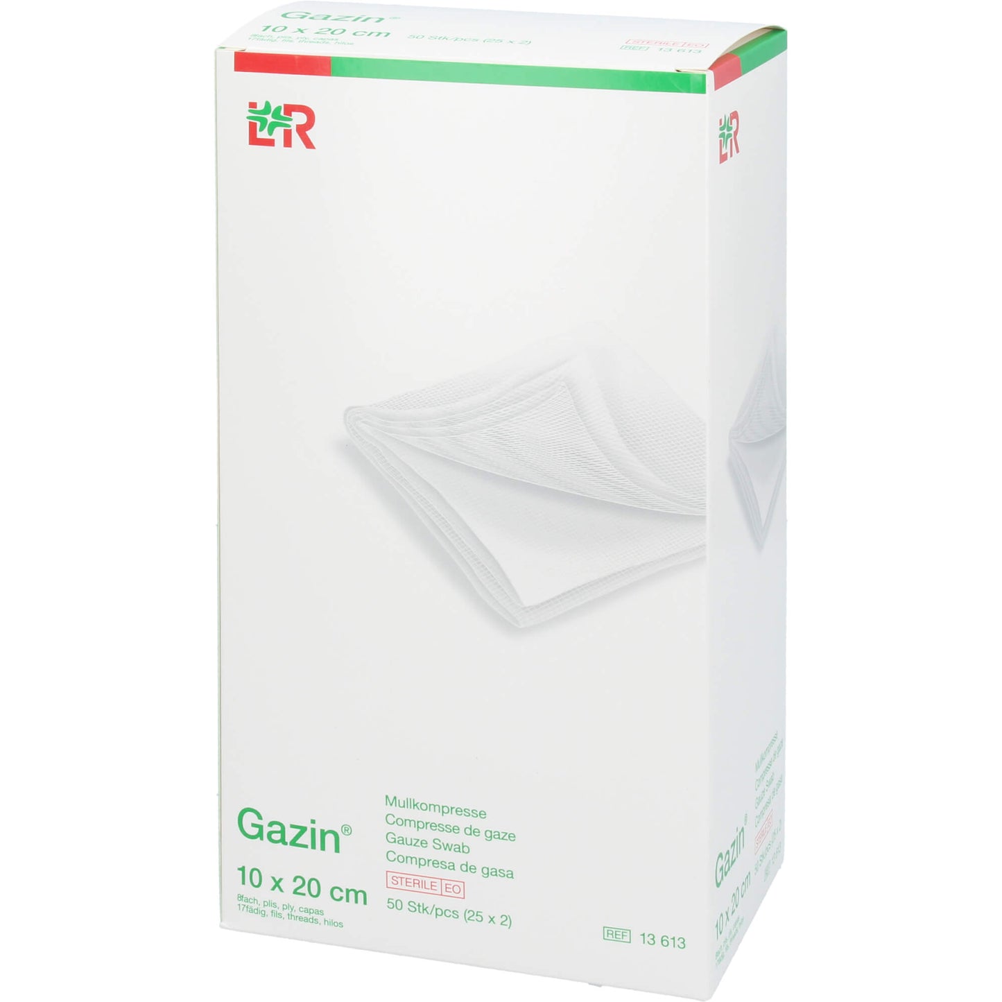 GAZIN Mullkomp.10x20 cm steril 8fach 25X2 St