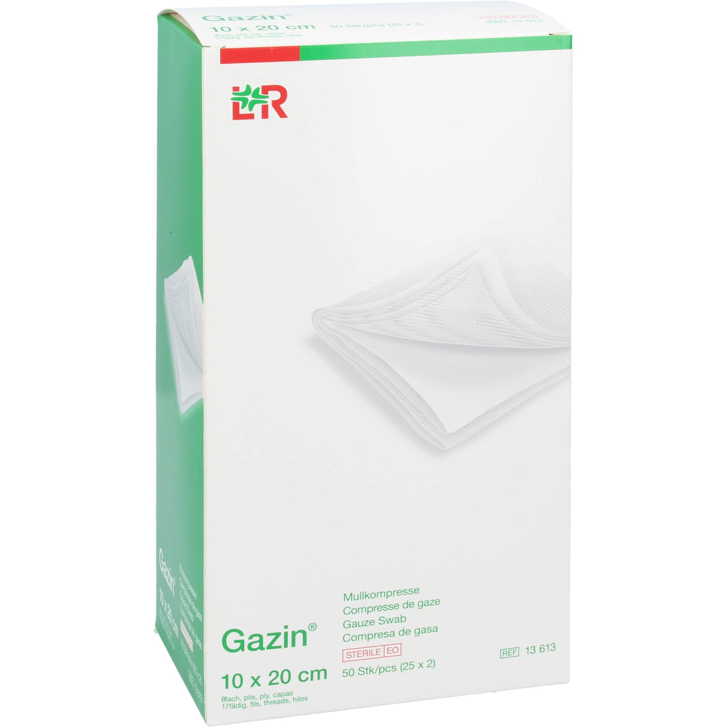 GAZIN Mullkomp.10x20 cm steril 8fach 25X2 St