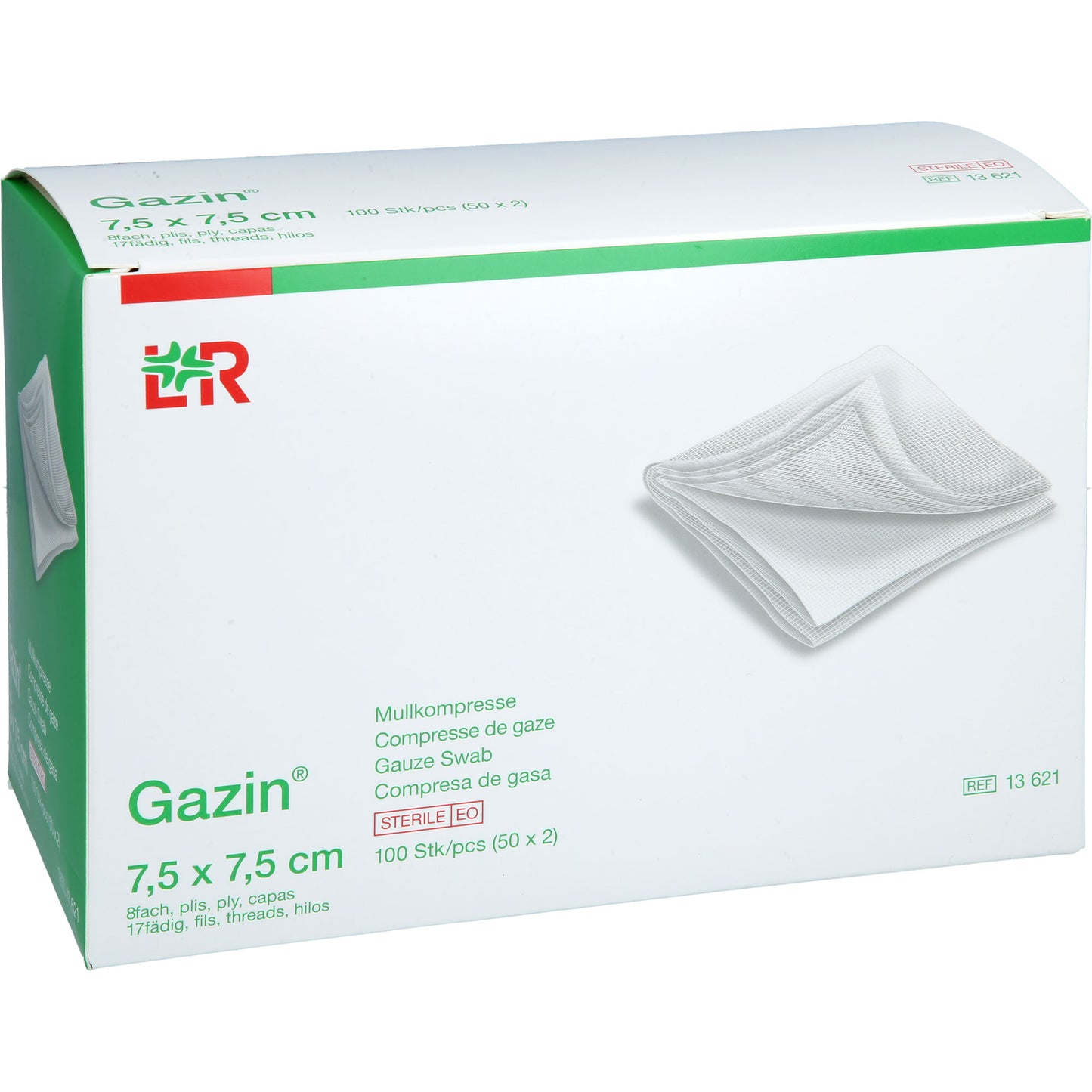 GAZIN Mullkomp.7,5x7,5 cm steril 8fach 50X2 St