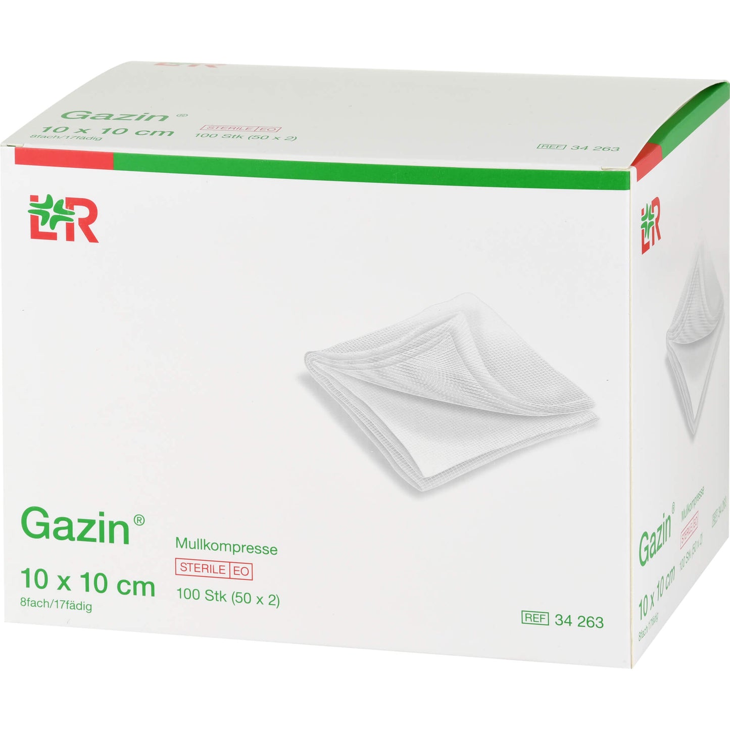 GAZIN Mullkomp.10x10 cm steril 8fach 50X2 St