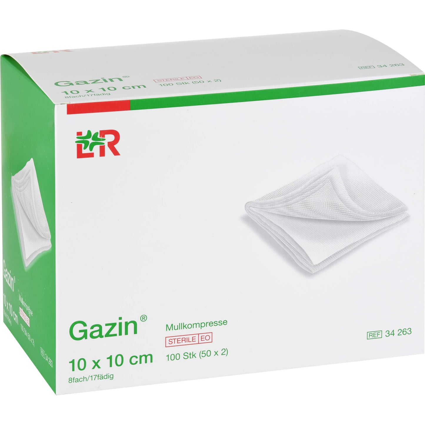 GAZIN Mullkomp.10x10 cm steril 8fach 50X2 St