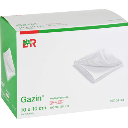 GAZIN Mullkomp.10x10 cm steril 8fach 50X2 St