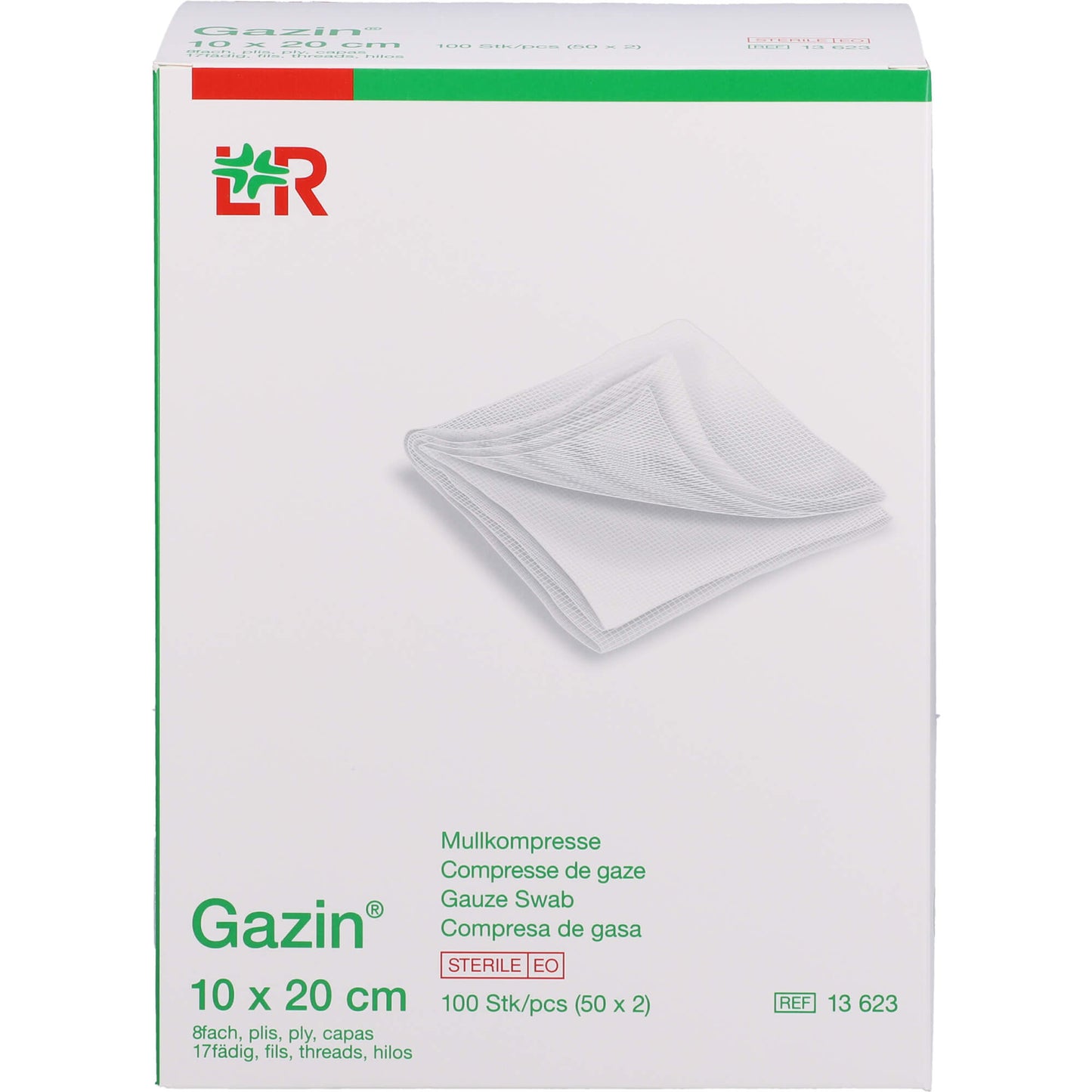 GAZIN Mullkomp.10x20 cm steril 8fach 50X2 St