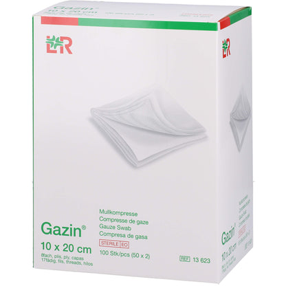 GAZIN Mullkomp.10x20 cm steril 8fach 50X2 St