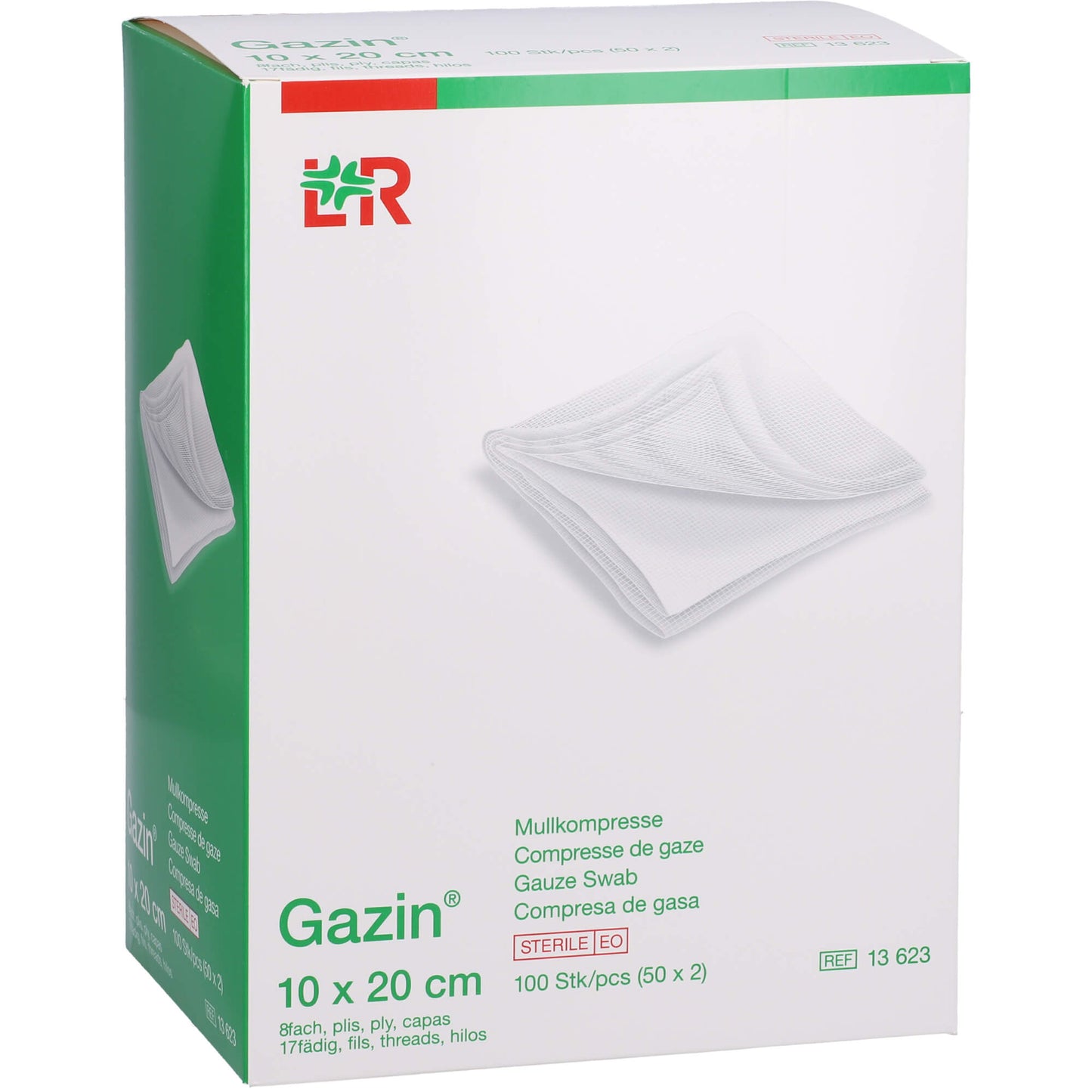 GAZIN Mullkomp.10x20 cm steril 8fach 50X2 St