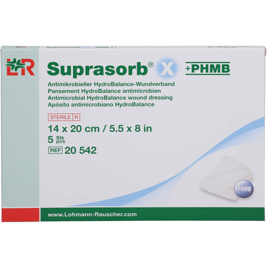 SUPRASORB X+PHMB HydroBalance Wundverb.14x20 cm 5 St