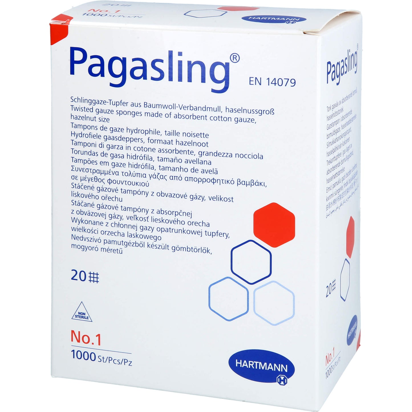 PAGASLING Mulltupfer Gr.1 haselnussgroß unsteril 1000 St