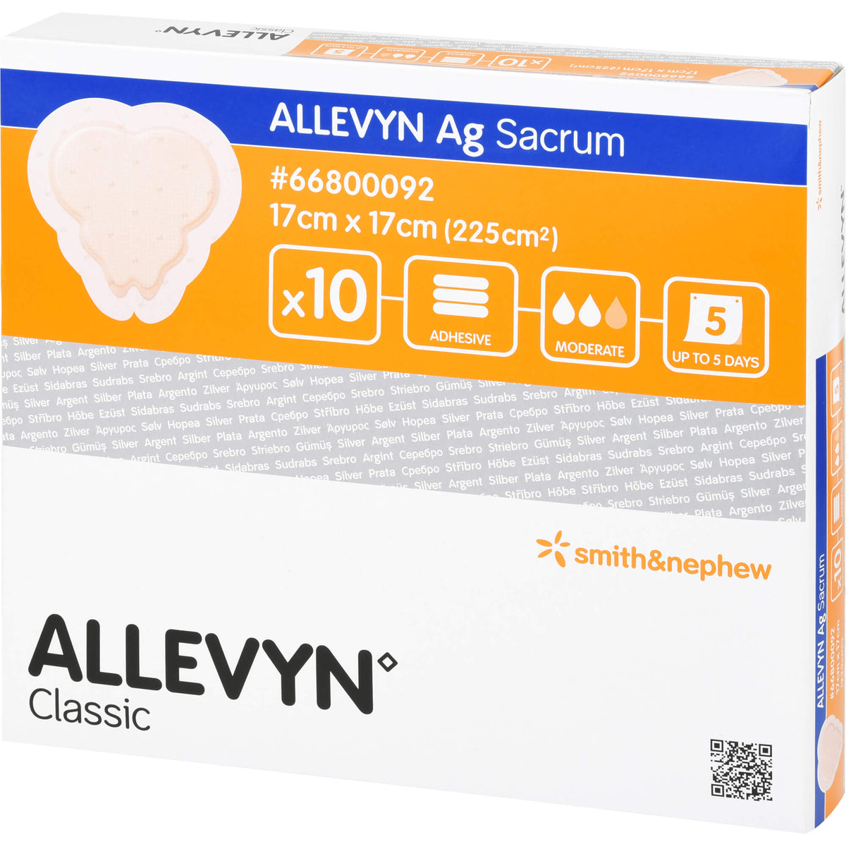 ALLEVYN Ag Sacrum 17x17 cm Wundverband 10 St
