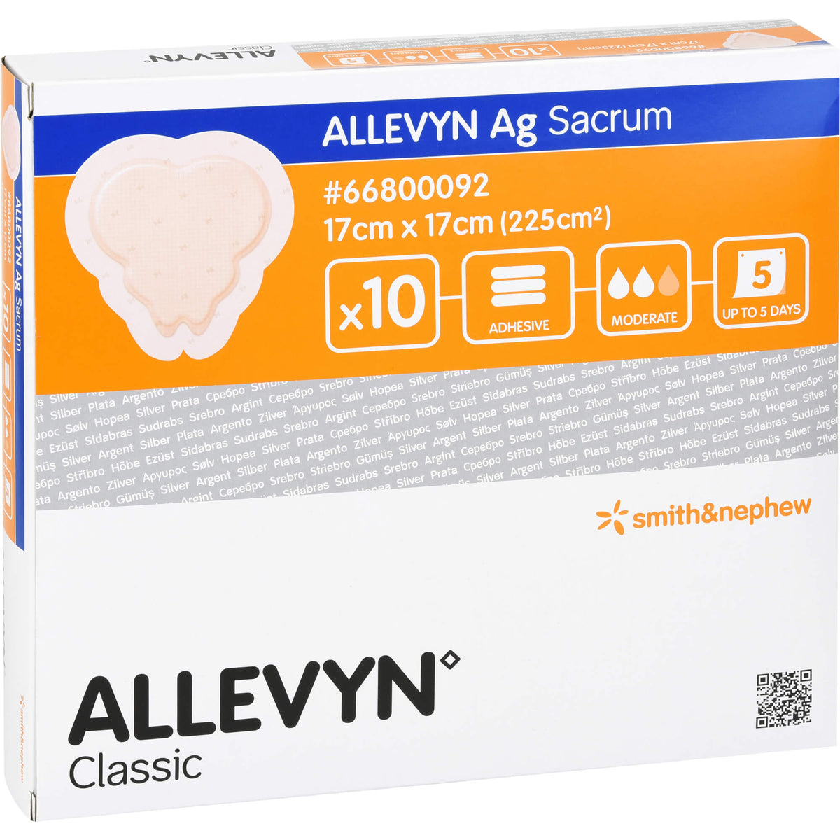 ALLEVYN Ag Sacrum 17x17 cm Wundverband 10 St