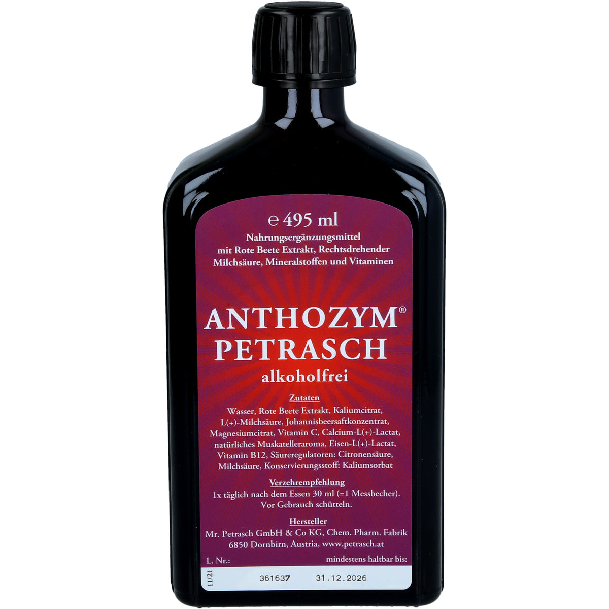 ANTHOZYM Petrasch alkoholfrei Saft 500 ml