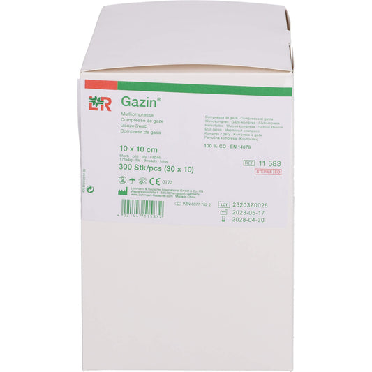 GAZIN Mullkomp.10x10 cm steril 8fach 30X10 St