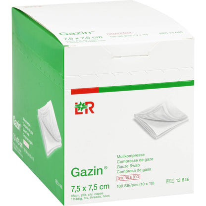 GAZIN Mullkomp.7,5x7,5 cm steril 8fach 10X10 St