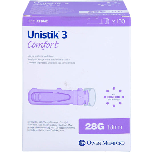 UNISTIK 3 Comfort 1,8 mm Eindr.Tiefe Stechhilfe 100 St