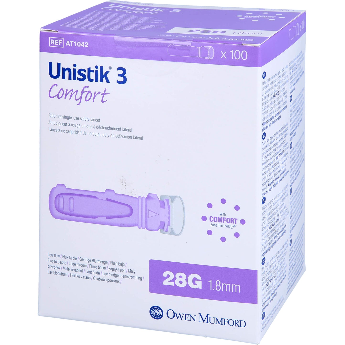 UNISTIK 3 Comfort 1,8 mm Eindr.Tiefe Stechhilfe 100 St