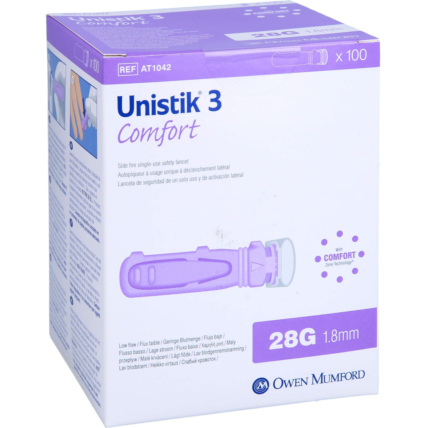 UNISTIK 3 Comfort 1,8 mm Eindr.Tiefe Stechhilfe 100 St