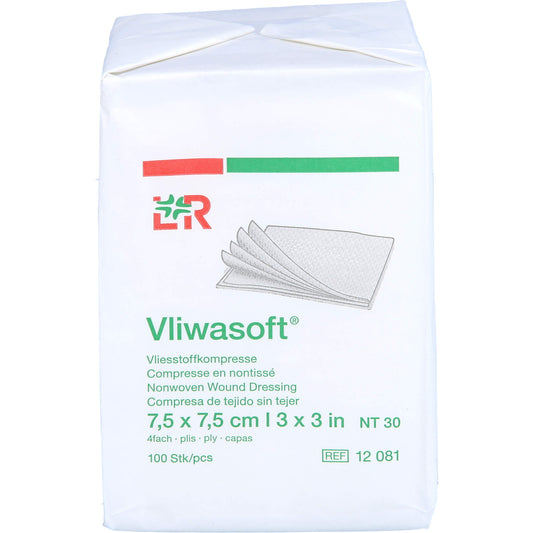 VLIWASOFT Vlieskompressen unsteril 7,5x7,5 cm 4l. 100 St