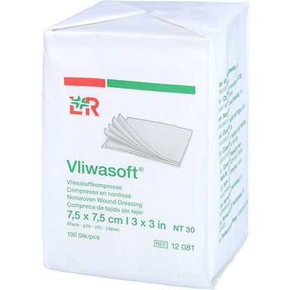 VLIWASOFT Vlieskompressen unsteril 7,5x7,5 cm 4l. 100 St