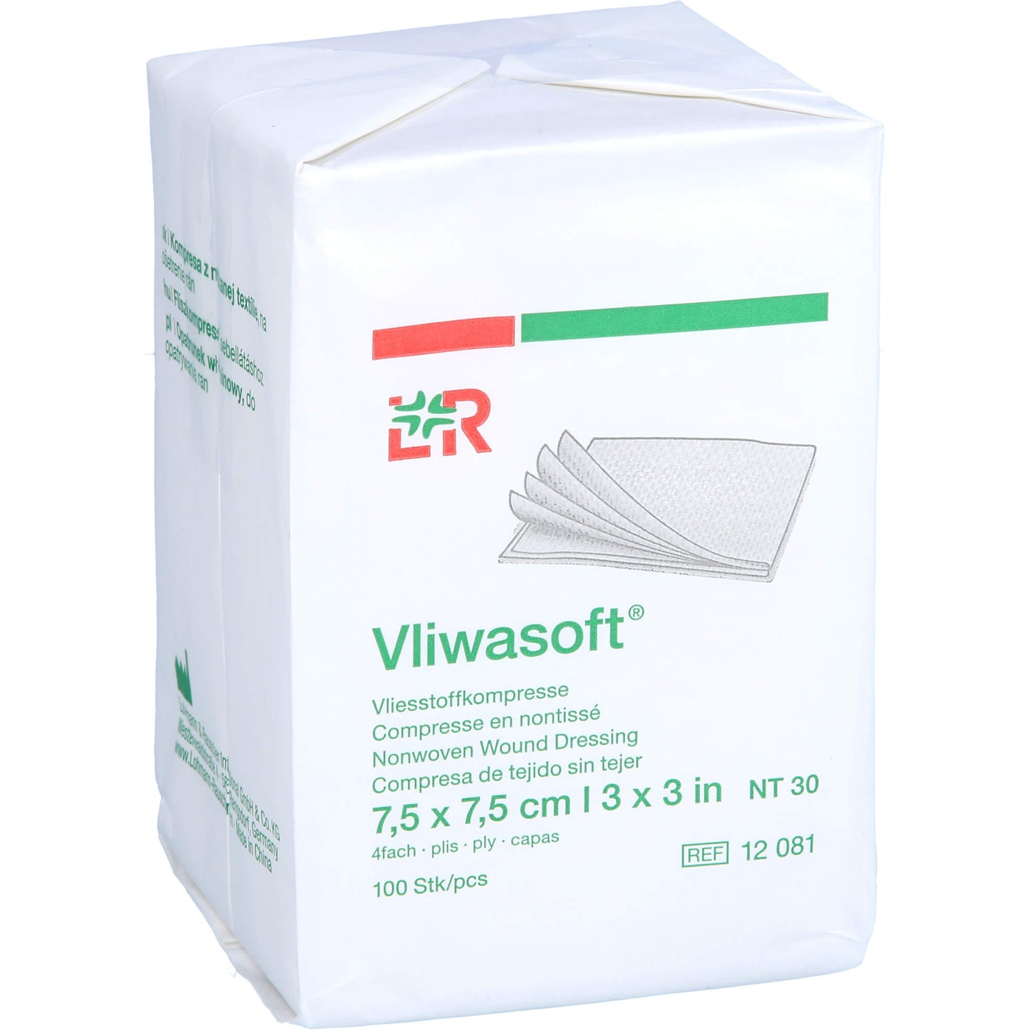 VLIWASOFT Vlieskompressen unsteril 7,5x7,5 cm 4l. 100 St