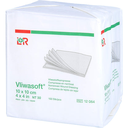 VLIWASOFT Vlieskompressen unsteril 10x10 cm 4l. 100 St