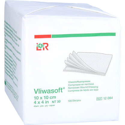 VLIWASOFT Vlieskompressen unsteril 10x10 cm 4l. 100 St