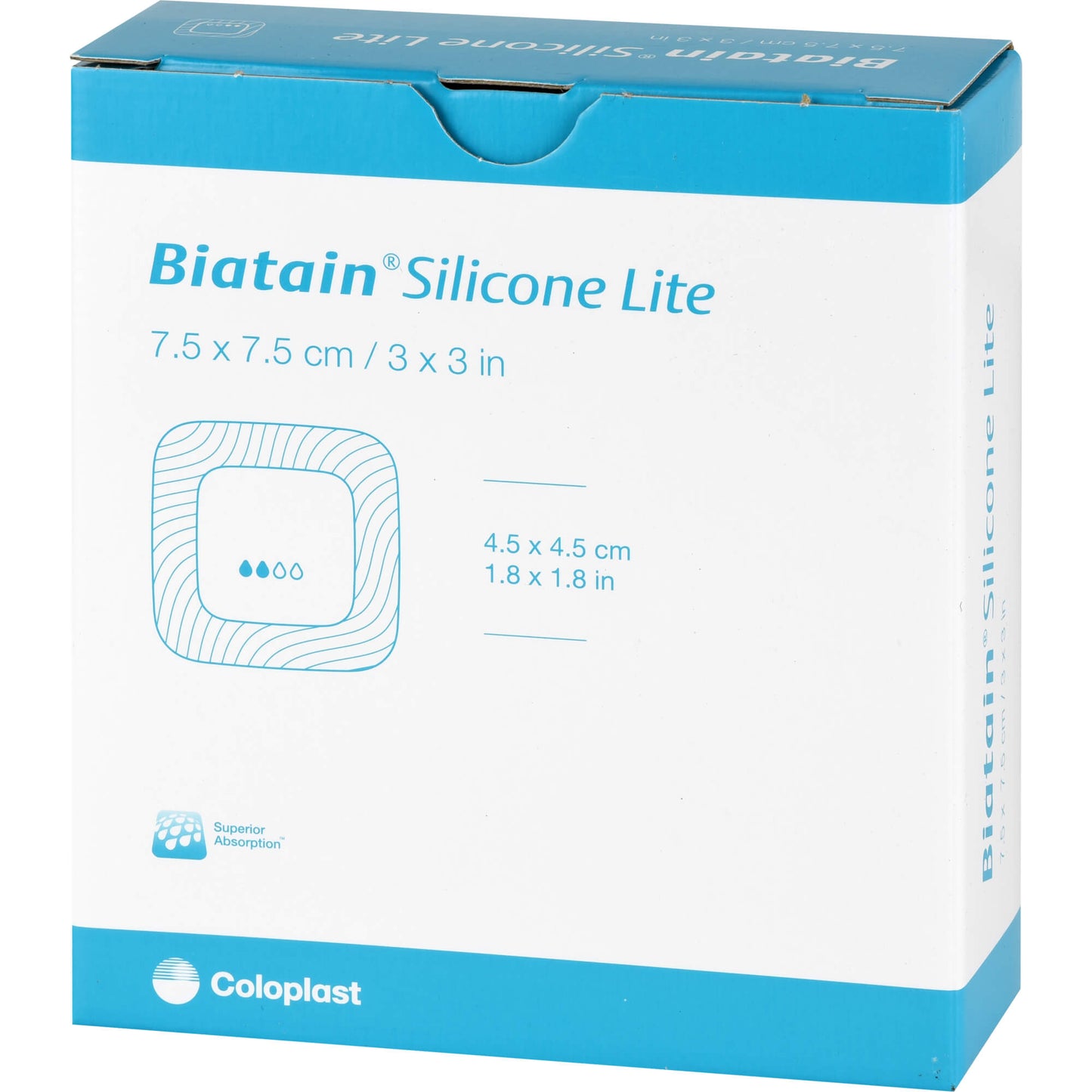 BIATAIN Silicone Lite Schaumverband 7,5x7,5 cm 10 St