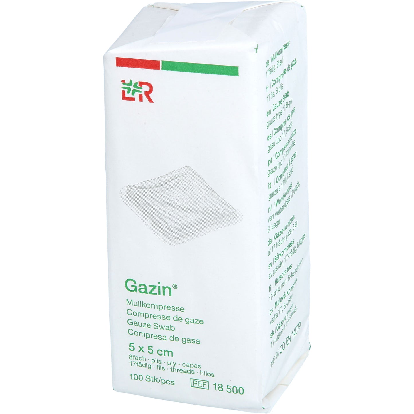 GAZIN Mullkomp.5x5 cm unsteril 8fach Op 100 St