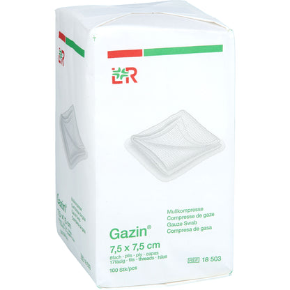 GAZIN Mullkomp.7,5x7,5 cm unsteril 8fach Op 100 St
