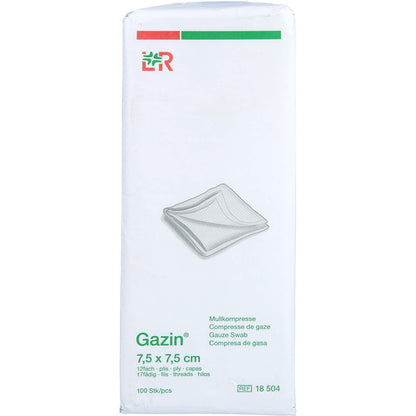 GAZIN Mullkomp.7,5x7,5 cm unsteril 12fach Op 100 St