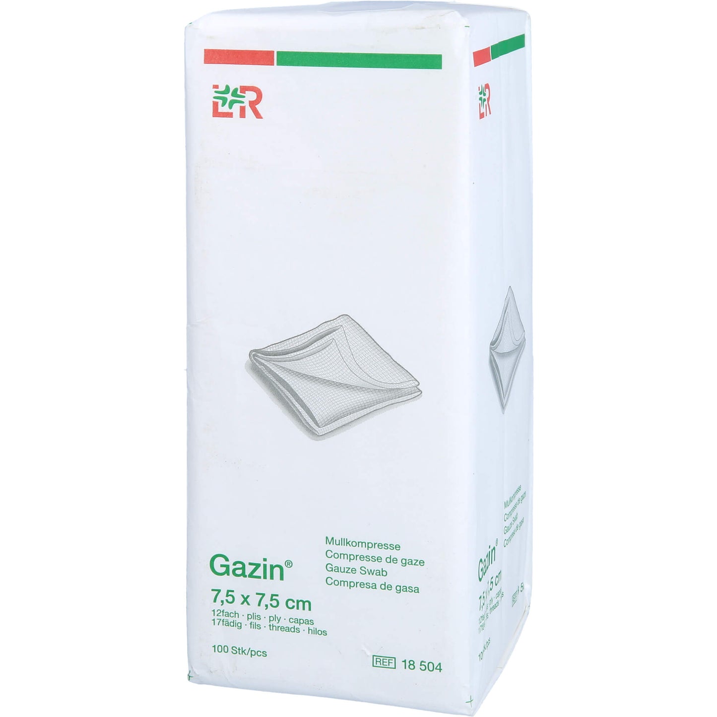 GAZIN Mullkomp.7,5x7,5 cm unsteril 12fach Op 100 St