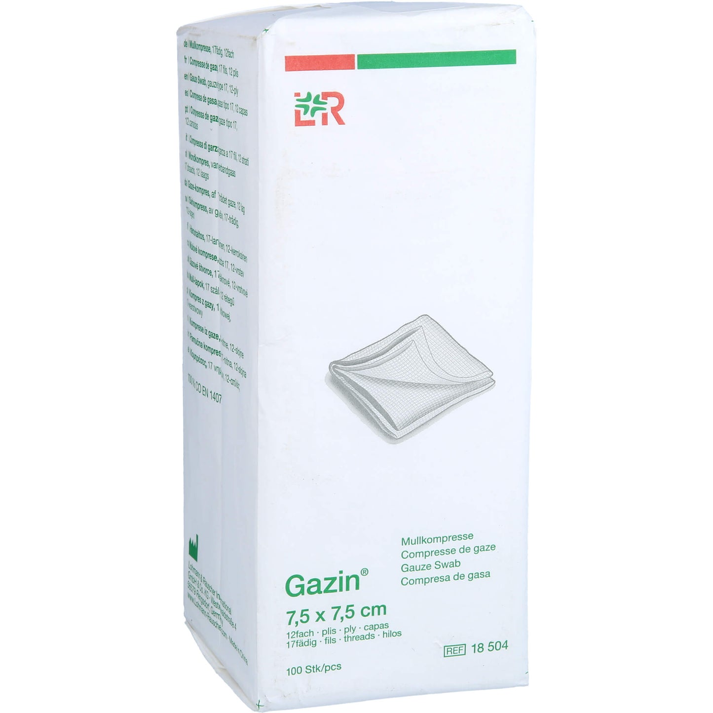 GAZIN Mullkomp.7,5x7,5 cm unsteril 12fach Op 100 St
