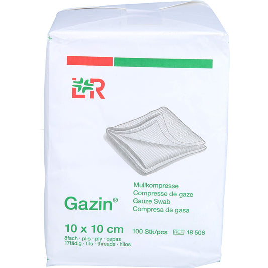 GAZIN Mullkomp.10x10 cm unsteril 8fach Op 100 St