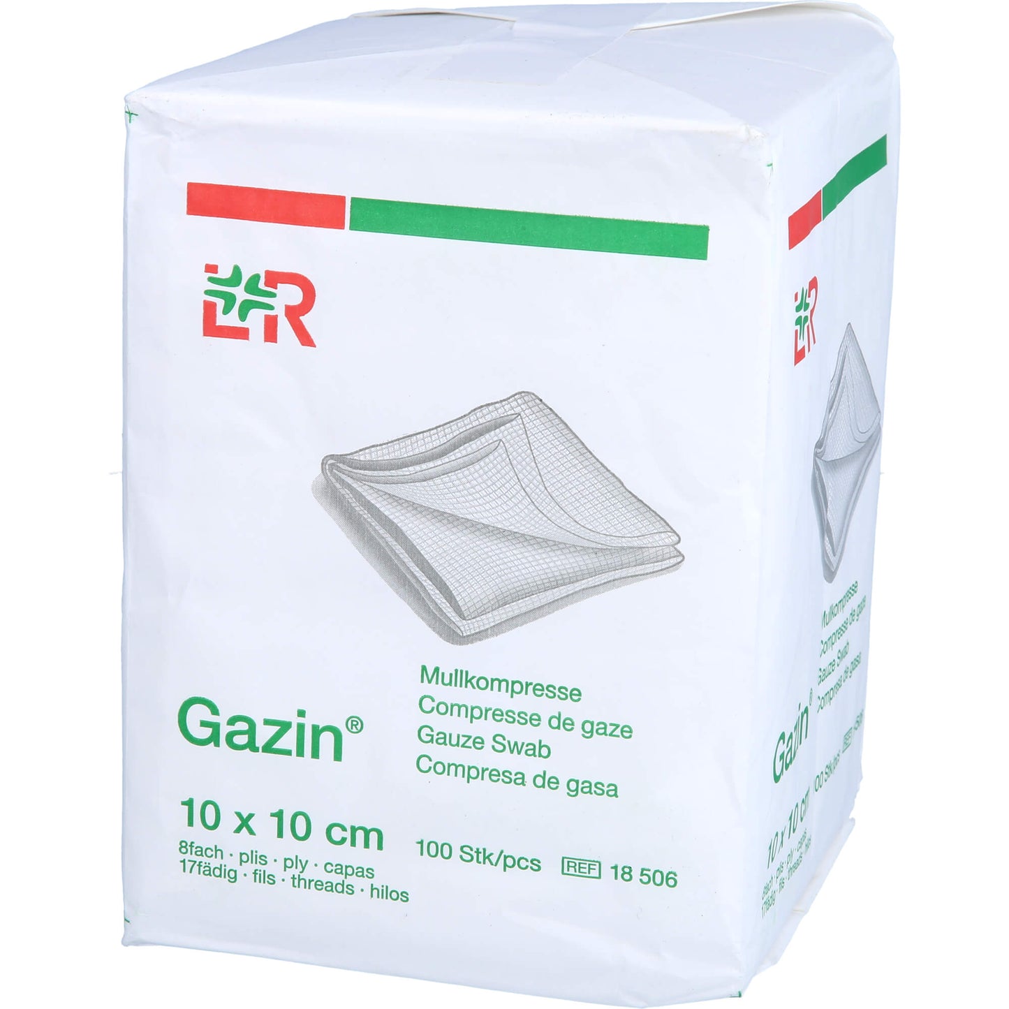 GAZIN Mullkomp.10x10 cm unsteril 8fach Op 100 St