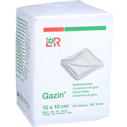 GAZIN Mullkomp.10x10 cm unsteril 8fach Op 100 St