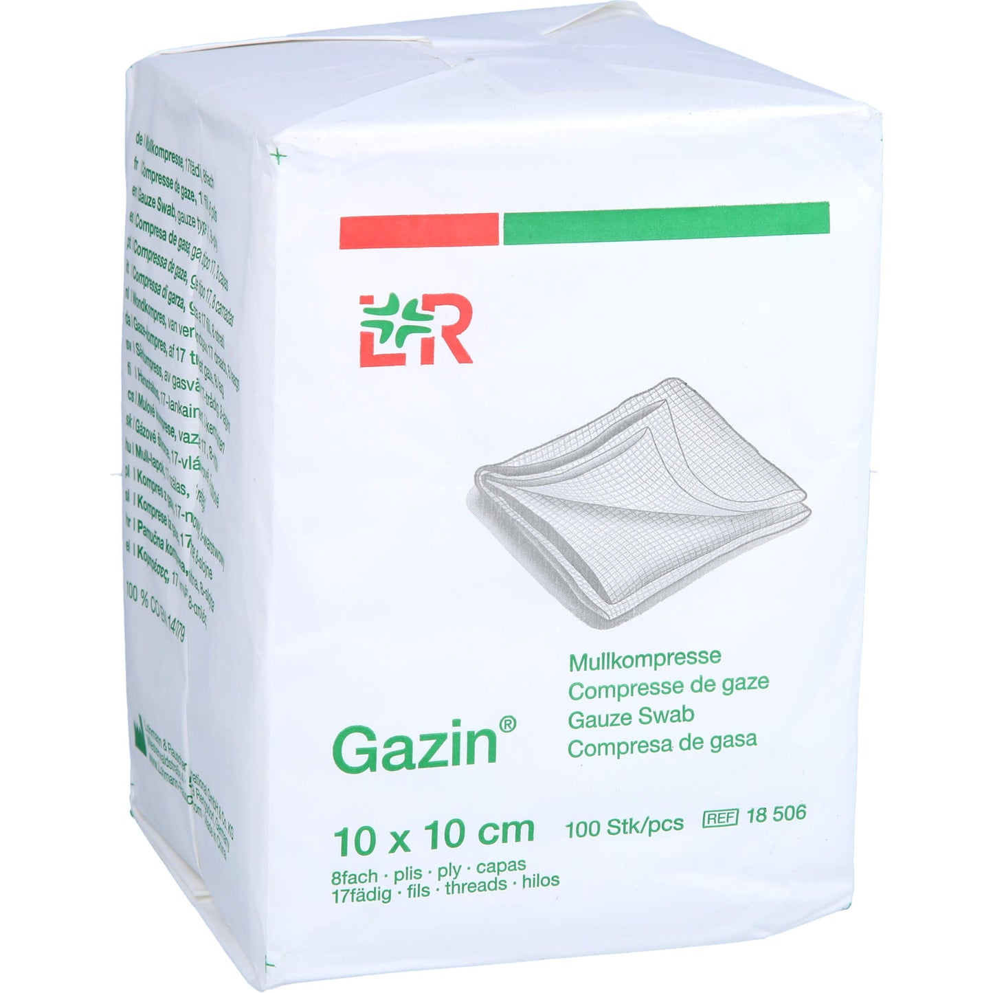 GAZIN Mullkomp.10x10 cm unsteril 8fach Op 100 St